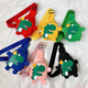 Talentierter Kinder Rucksack im Freien kleine Brusttasche Mode Crossbody Bag Junge und Mädchen trendige Tasche süßes Smiley Gesicht Mini kleiner Dinosaurier Gelb gelb