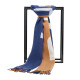 BALLY gives his girlfriend men's and women's brown, blue and white blended wool LOGO printed scarf 6305078