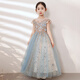 小咔衣浓花童婚礼小女孩礼服女童生日公主裙高端儿童主持人钢琴演奏演出服 紫色1591无袖长款 130