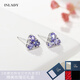 Qiao Wu Qiao Nv (in lay) Tanzanite Earrings Triangular Earrings Earrings High-end Female OL Simple Personality 925 Silver Colored Gemstone Earrings Blue Pyramid Earrings