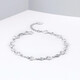 Saturday Fortune (ZLF) PT950 platinum bracelet for women, sparkling and versatile heart-to-heart bracelet for your girlfriend 16cm + tail chain 2cm -3.16g