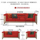 [Spot Flash] Meimeng Shubao Sofá Sala de estar Luz americana Sofá de lujo Postmoderno Hong Kong Estilo moderno de cuero simple Muebles de apartamentos pequeños 1105 Asientos de tres personas First Capeta de primera capa + esponja de temperatura constante importada