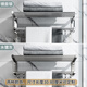 Moenbo towel rack full copper folding bath towel rack bathroom hole-free towel towel storage rack bathroom bathroom bathroom pendant 702 copper gun ash folding bath towel rack 70cm-double rod