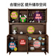 Aesfor New Chinese sideboard solid wood frame wine cabinet living room tea cabinet integrated wall height multi-function cabinet cabinet B844 [Length 140 width 40 height 200cm]