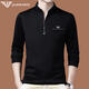法莱阿玛尼半拉链立领长袖T恤男春秋季潮流纯棉休闲打底衫上衣服 6625黑色x M 16590-120斤