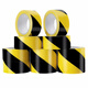 Baige yellow and black safety warning tape PVC positioning line zebra mulch warning line isolation tape two-color 48mm*33m 1 roll CW217213