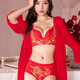 Victoria Palace Ben Ming Nian Underwear Bra Sexy Wireless Bra Push Up Side Breast Bra Sexy Lace Underwear Big Red Big Phoenix 80A 36A= Medium Thick