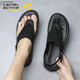 Deutsche Kamel-dynamische Männersandalen für Sommer neue lässige Strandschuhe weiche Sohle Nicht-Schlupf-Sandalen Dual-Purple-Sandalen Clip-In Flip Flopslip 3880 Schwarz (Sportschuhgröße) 39