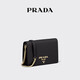 PRADA/Prada Gift Women's Saffiano Leather Mini Handbag Shoulder Bag Women's Bag Black