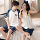
Light and quiet pure cotton couple pajamas for women in summer suspender shorts suit casual simple men short sleeves can be worn outside home clothes summer QH9906 M women
