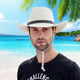 Aomelahoma Sun Protection Sommer Herren Strohhut Faltbarer Cowboyhut Outdoor Sonnenhut Strand Hut Großer Krempe Hut Travel Hut Männer faltbare Strohhut-Kaffee Farbe