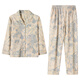 Quguo (Quguo) Frühlings- und Herbst-Frauen-Pyjama Cardigan Long Sleeve Pure Cotton Frühlings- und Herbst-Frauen-Herbst-Frauen-Kleidung für Frauen, 9215 Lilac Brown 2xl [Empfohlen 140-160jin [Jin Equalle 0,5 kg]]