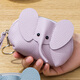 GLORZD [Capa de la capa superior real] Boletía de cupón de elefante de bebé Bolsa Hembra Bolsa Male Bag Capper Lipstick Bolsa de almacenamiento Bolsa de moneda de Goose Amarillo