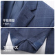 Langdon Wool Suit Suit Men's New Business Formal Wedding Groom Plaid Banquet Suit Blue Two-piece Set Pants Size 30-35, 38, 40 46 B170/92B (Please note the trousers size)