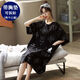 Nightgown with breast pad for women for summer cotton short sleeves plus fat plus size 200 Jin [Jin equals 0.5 kg] No wear bra to wear pajamas FY-6624 L-Breast pad (95-110 Jin [Jin equals 0.5 kg])