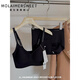 Mola loves sweetheart; MOLAIMERSWEET Jelly Soft Support Anti-Gratility Lifting Bra Set Thin Stainless Small Chest Gathering Breathable Ringless Underwear for Women Taro Powder M Size=32/70ABC