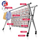Stainless steel double pole clothes drying rack floor-standing folding retractable mobile indoor hanging clothes drying rack balcony cooling quilt rack stainless steel thickened double pole 2.0 meters + 2 piece set