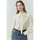 Fan Silan 23FS11153 texture, beautiful Korean and noble two-wearing streamer shirt spring new women's top white M