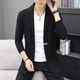 Wanpai Mo spring and autumn mid-length sweater men's cardigan jacket slim sweater top autumn sweater trendy men's clothing K20 black 3XL 145-160Jin [Jin equals 0.5 kg] wear