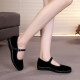 Fulaihong old Beijing cloth shoes middle-aged women's shoes cleaning shoes mother's shoes single shoes work shoes black dance women's cloth shoes etiquette shoes 201 black flat style 37