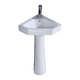 Triangular basin wash basin small apartment bathroom corner pedestal basin mini corner pedestal wash basin household 26*26 triangular pedestal basin + drain accessories