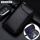 Sac clé de voiture de vache réelle Monbers pour hommes, sac à glissière de grande capacité, sac de cadenas de taille pour femmes, sac de carte à la mode, permis de conduire, noir sans taille suspendu 6 boutons 6