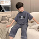Modal Boys Pyjamas Neue Sommer kurzärmelige Klimaanlage Anzug Lose Kinder kleine Jungen mittelgroße Kinder Hauskleidung losen Anzug