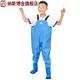 Children's water play one-piece waders, kindergarten water clothes, sea children's rain boots, men's and women's fish catching rain pants, beach, children's sky blue suspenders, 24 shoes, inner length 15cm