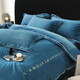 Antarctica Class A milk velvet four-piece winter thickened and warm baby velvet flannel double-sided plus velvet quilt cover sheet set Beloved-Royal Blue 1.8m bed four-piece set quilt cover 200*230cm