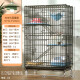 Hanhan pet folding cat cage square tube cat cage with toilet cat villa kitten adult cat cattery cat nest double-layer cat cage black 600 three-layer with side door