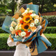 Huawang Flower Express Flower Gift Sunflower Bouquet Birthday Gifts for Elders, Leaders and Colleagues Same-day delivery within the same city Pepsi Shunyi Sunflower Champagne Korean Style Bouquet | DS934