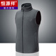Hengyuanxiang brand high-end men's clothing winter fleece jacket men's polar fleece vest plus velvet thick high collar outdoor loose vest middle-aged dad vest dark gray 2XL