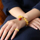 Longyin Beeswax 10mm Single Circle Buddha Beads Gold Twisted Honey Amber Bracelet Nanhong Pixiu Red Agate Women's Birthday Gift YJ 10mm