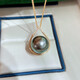 Chenru 11-12mm Tahitian black pearl pendant 18K inlaid with diamonds, perfect round, strong light and slight imperfections, gift to lover, mother, paired with silver