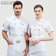 Longwei United Summer Chef Workwear Short Sleeve Suit Kitchen Clothes Back Breathable Top Baking Hotel Hot Pot Cooking Clothes Customized