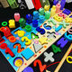 Kinder frühes Bildung Puzzle 1-2-3-6 Jahre alte digitale kognitive Bausteine ​​Baby- und Mädchenspielzeug sehr schön] Digitale Charaktere Fruchttierverkehr Fischerei
