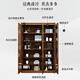 Small wooden nest solid wood bookcase walnut bookcase glass door storage storage cabinet floor cabinet Chinese study room storage bookshelf three-door bookcase assembly