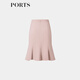 PORTS Women's Autumn New Gentle Style Belt Decoration Hip Fishtail Skirt ALN8S001JWP048 Pink XS (2)