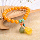 Her generation beeswax bracelet amber chicken fat yellow Pixiu jade shell bracelet birthday with certificate 8MM beeswax (866003)