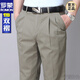 Pantalon décontracté pour hommes coton pur coton pur pour le printemps et l'été mince entrejambe en profondeur hauteur pantalon papa pantalon d'âge moyen et âgé du printemps et d'été gris clair 6626-5 style mince 36