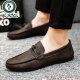 Zapatos de hombres de lujo de Light Light de carpintero 2025 Nuevos zapatos Doudou de cuero de moda para hombres Zapatos casuales de estilo para hombres Corea de cuero casual de cuero D826 Negro 44