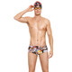 YINGFA men's printed wide-brimmed briefs, conservative and anti-embarrassing, adult and children's training professional swimming trunks, Magic Cannonball L, waist 63-68 cm