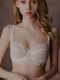 XMXT New Valentine's Day Ultra Thin Lace Sexy Back Push Up Large Size Women's Bra Set Underwear Lace Bra White 38/85C