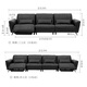 Gujia Home Italian 0 Sofa orienté mur peut pénétrer dans le salon de la balayeuse Deep and High-leg Living Room Geatin Leather 6223B [Expert] [Vous pouvez entrer dans le balayeur] Black Four-personne gauche Electric 3,9 m