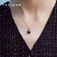 Xie Ruilin (TSL) 18K gold Tahitian black pearl round strong light seawater pearl necklace for women BD262 3 diamonds in total, about 2 minutes