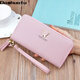 Daohuatu neuer Brieftasche für Frauen Langer koreanischer Mode Handheld Hand Halting Coin Brieftasche Reißverschluss Multifunktionales Mobiltelefonbeutel Long Blau