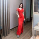 
Jingya sexy low-cut nightclub dress for women nightclub women's dress and slim hips nightclub nightclub nightclub work clothes. Chinese Valentine's Day gift black short style. Chinese Valentine's Day gift L