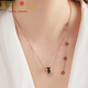 DL 1998 Fat Donglai same style 18K gold small waist pendant 18k rose gold color gold necklace girls clavicle chain light luxury niche temperament black pottery rose gold (45cm+9cm)