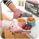 Shengying Oven Gloves Thickened Insulated Gloves Anti-scalding Gloves Microwave Oven Gloves Heat-Resistant Gloves Two Pack Coffee Wave Dots