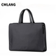 Cmlang Briefcase Men's Business Handbag Men's Canvas Casual Large Capacity Oxford Cloth Computer File Bag Handbag Black No Straps on the Back